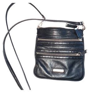 Calvin Klein black faux leather crossbody